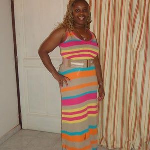 Multicolored long maxi dress worn once